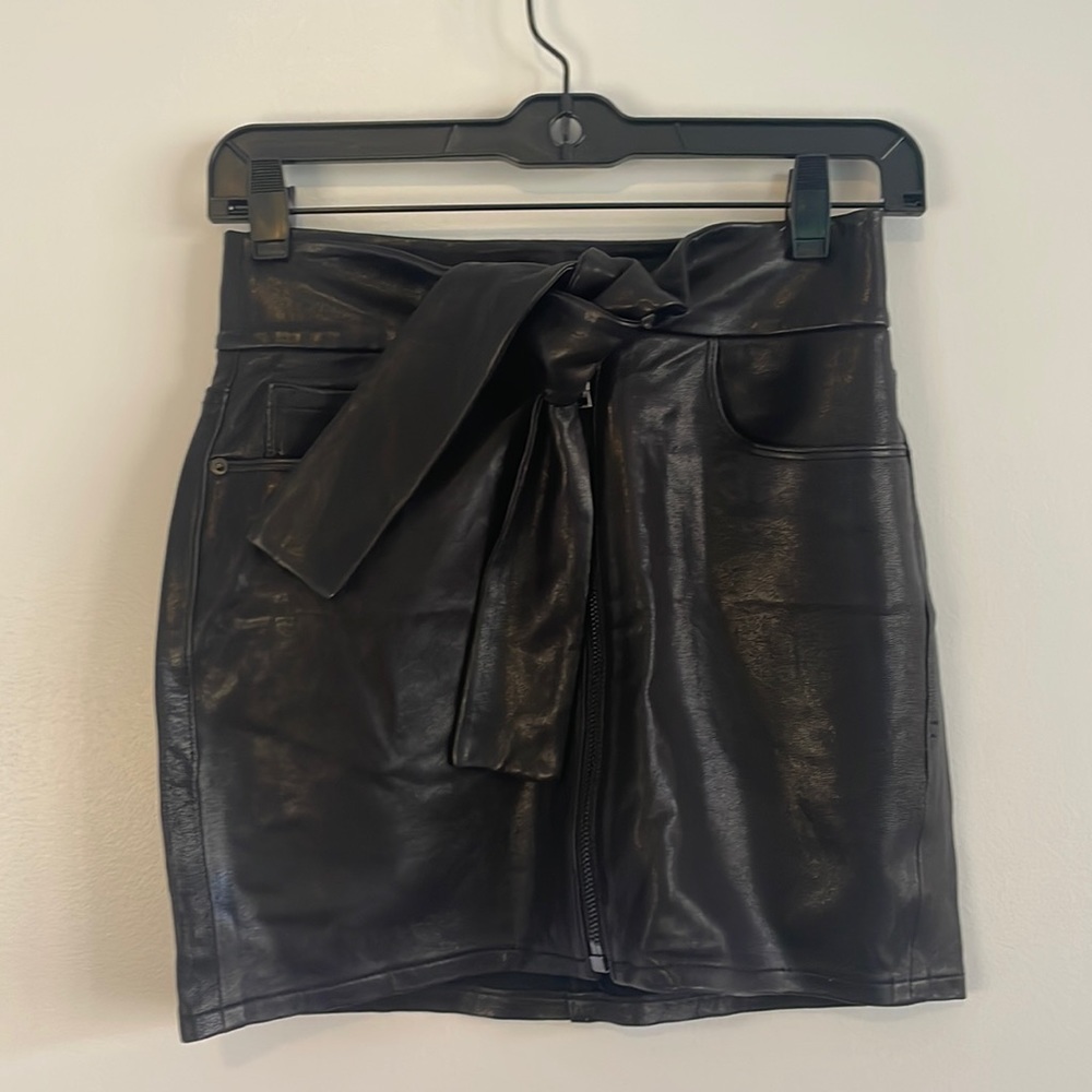 Frame Leather Skirt | Black | Size 23